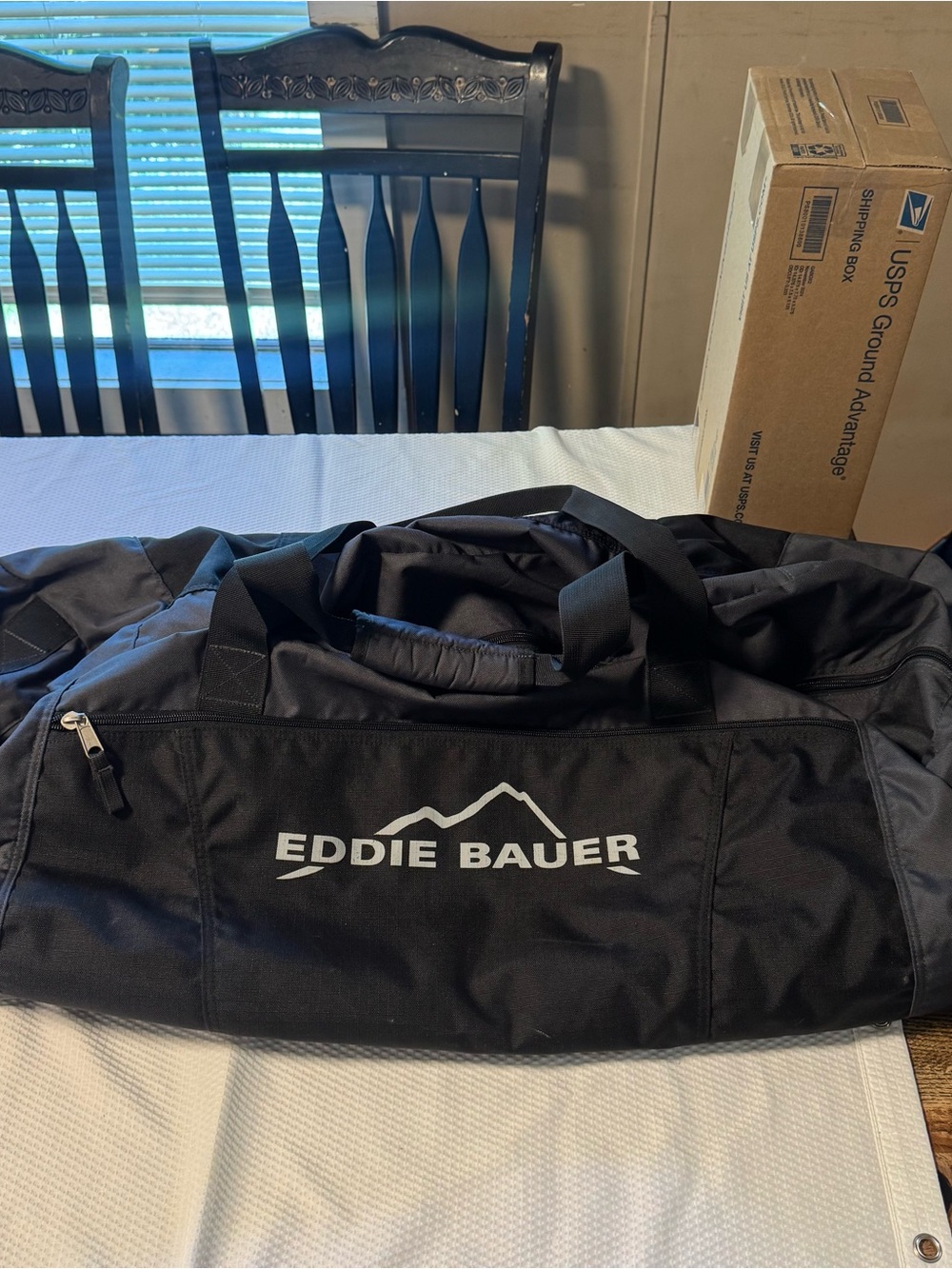 Eddie Bauer Expedition Duffel Bag With Roller Wheels Drop Bag 32” X 15” Luggage